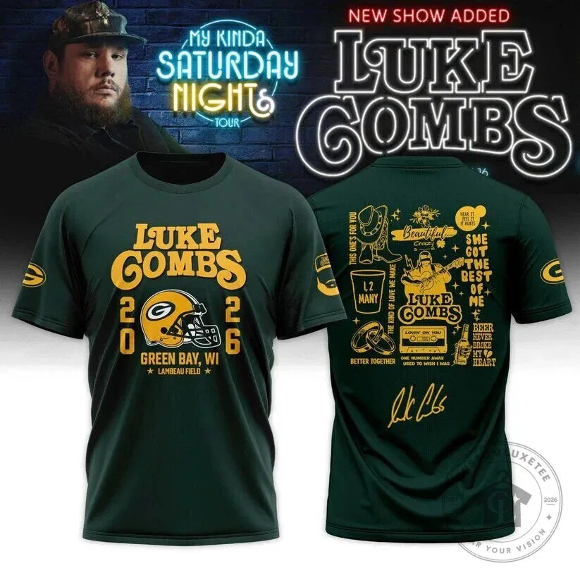 My Kinda Saturday Night Tour T-Shirt for Luke Combs Concert at Lambeau Field