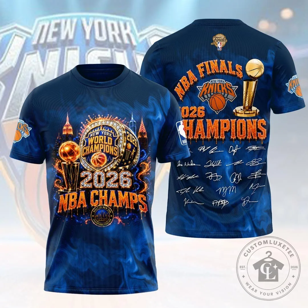 New York Knicks 2026 NBA Finals Champions World Championship T-Shirt