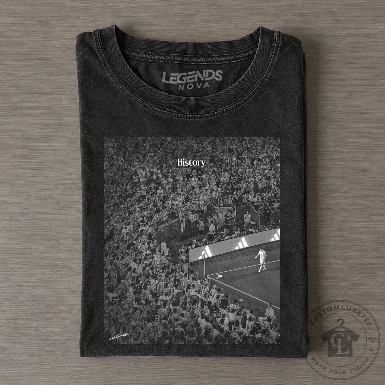 Lionel Messi History Black and White Soccer Fan T-Shirt