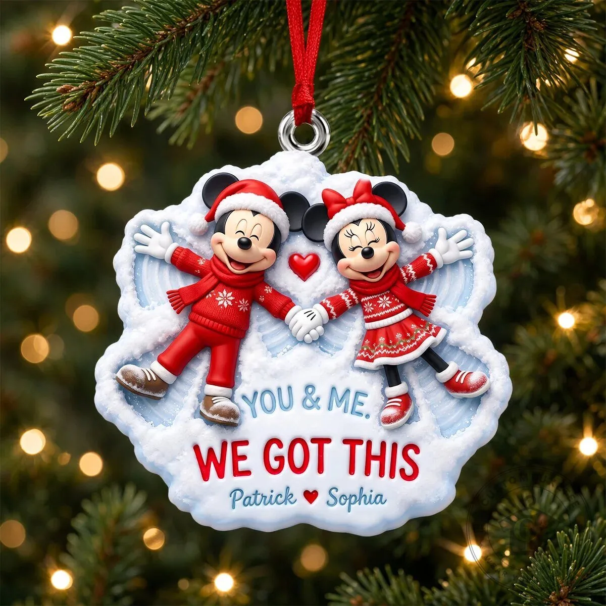 Mickey and Minnie Mouse You And Me We Got This Christmas Ornament