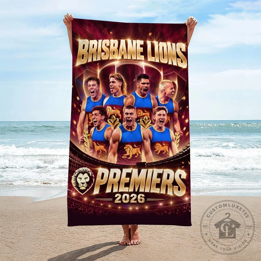 Brisbane Lions 2026 Australian Football League Premiers Beach Towel