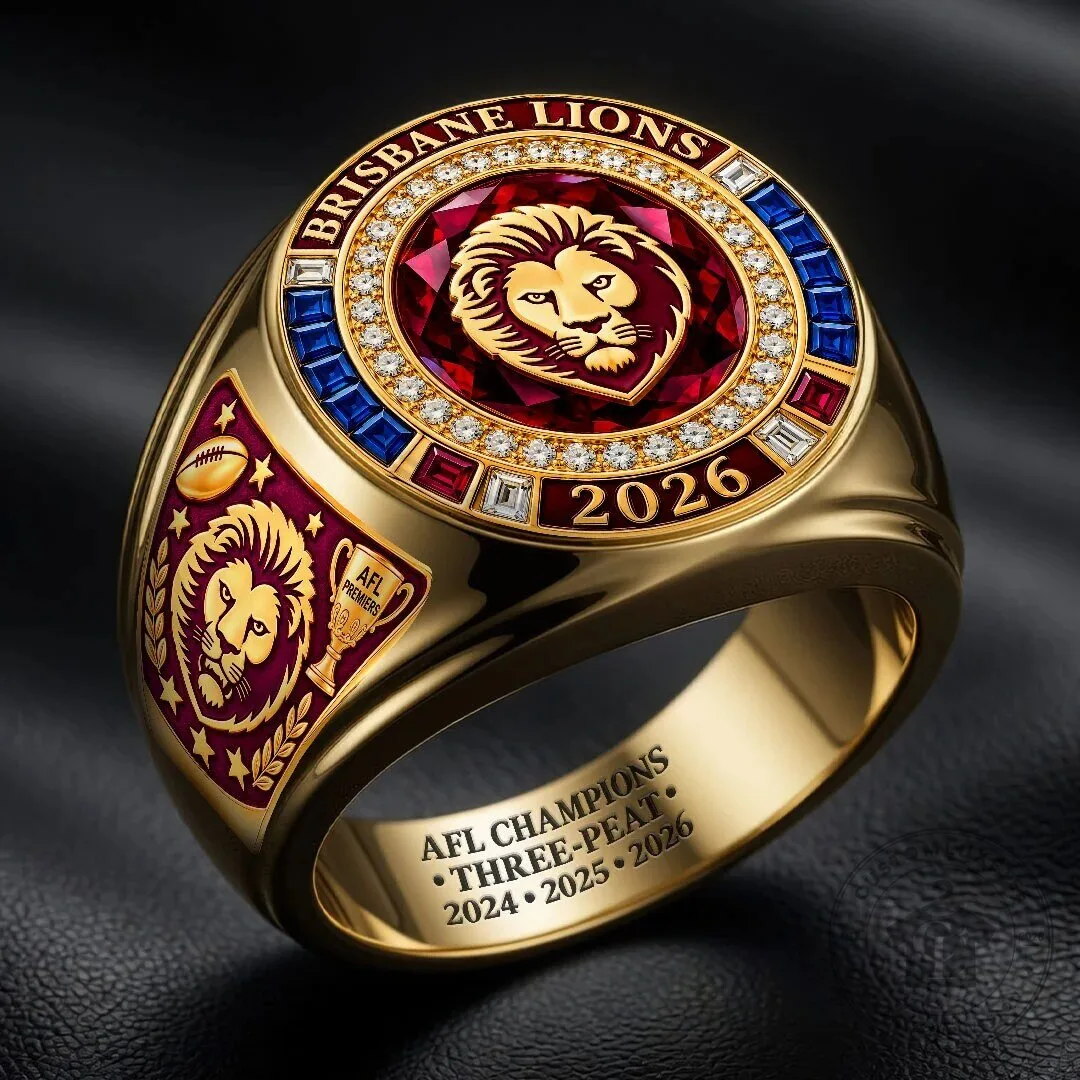 Brisbane Lions AFL Premiers 2026 Three-Peat Gold Championship Ring