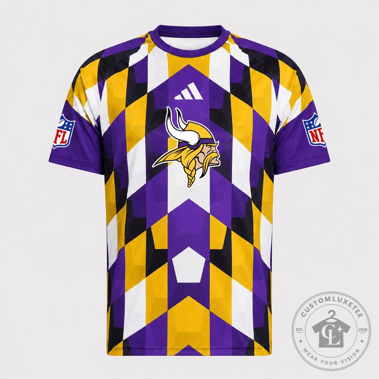Minnesota Vikings NFL Fan Shirt Geometric Performance T-Shirt