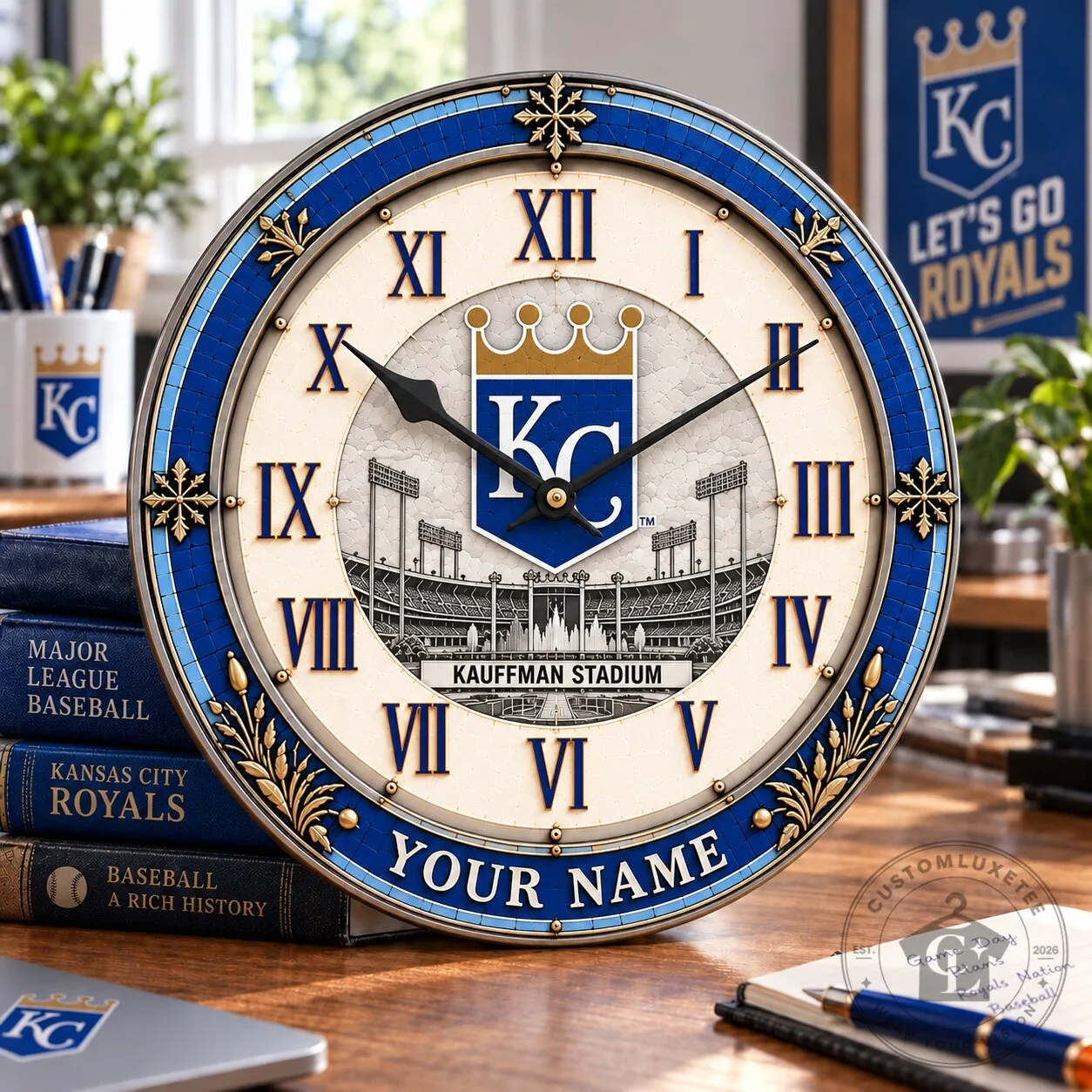 Kansas City Royals Kauffman Stadium Personalized Wall Clock