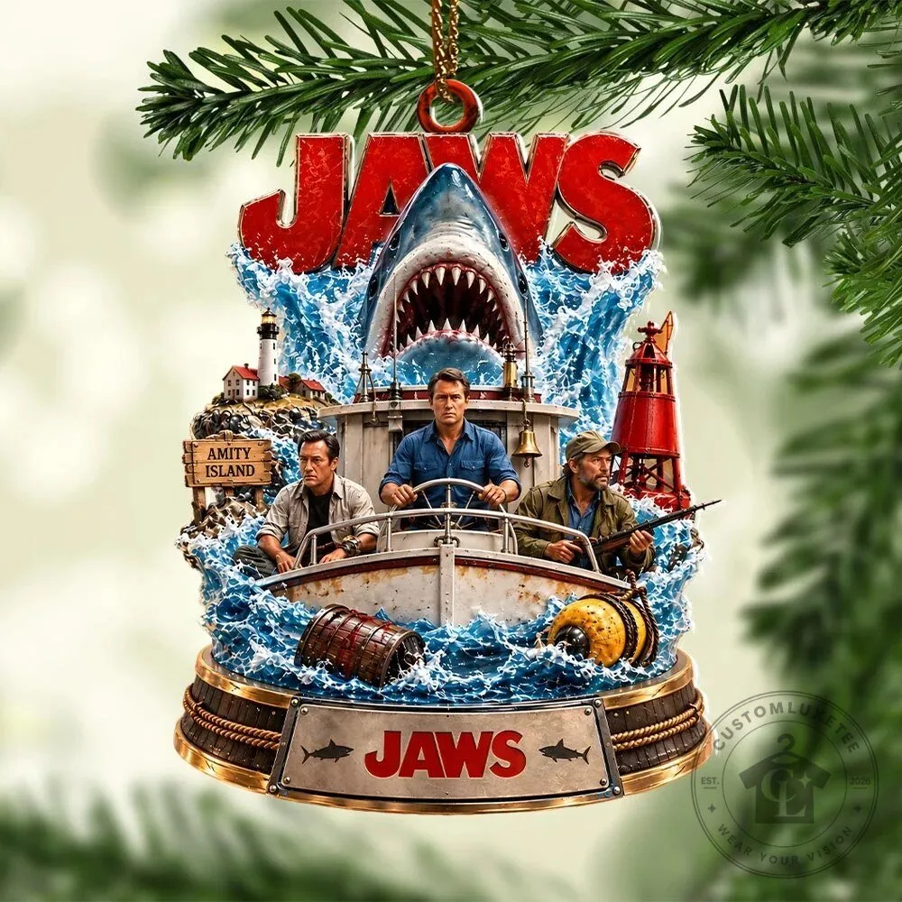 Jaws Movie Amity Island Shark Attack Christmas Tree Ornament