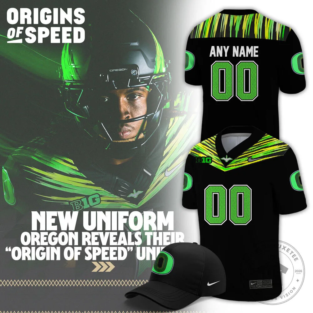 Oregon Ducks Origin Of Speed Black Football Jersey
