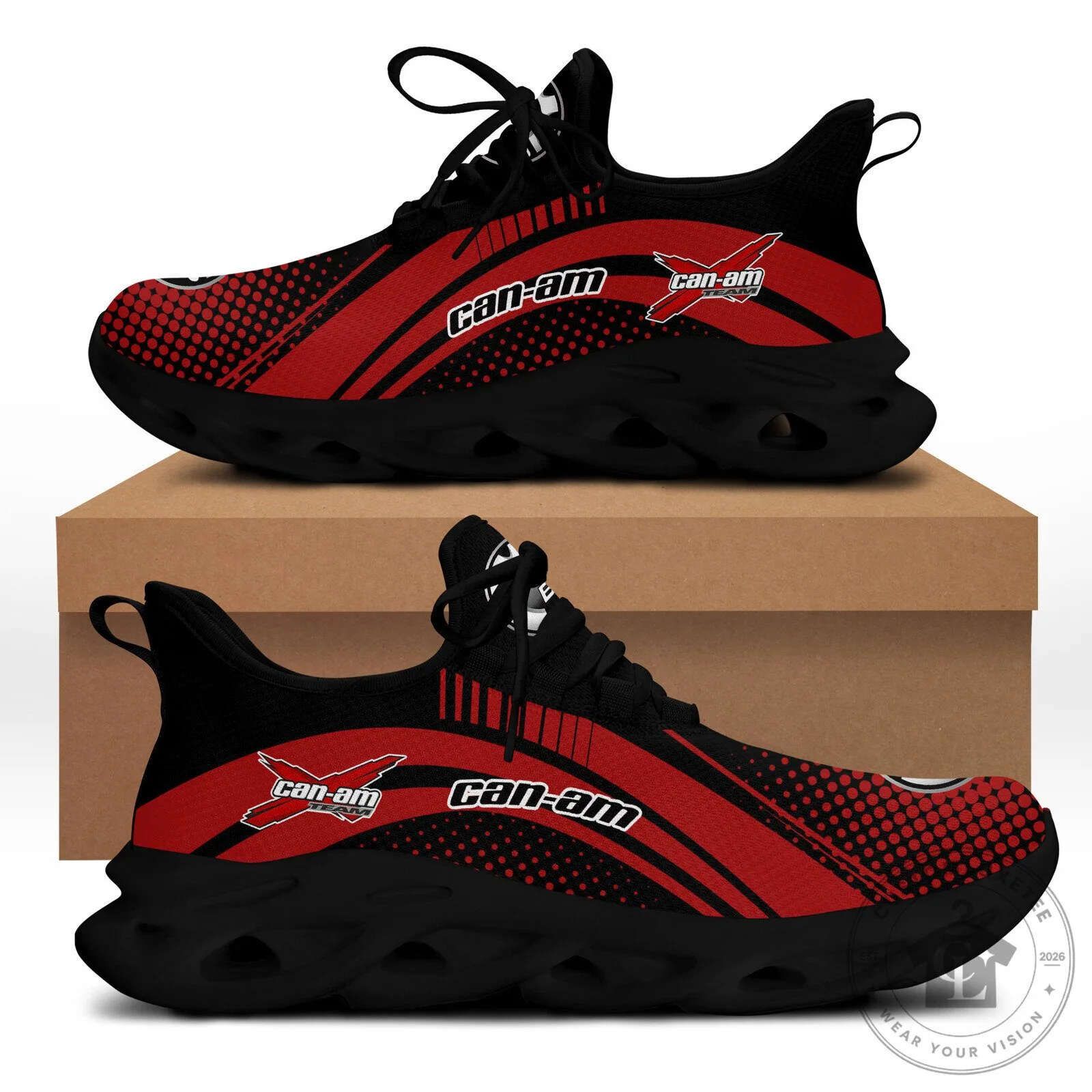 Can-Am BRP Red Black Running Shoes Athletic Sneakers