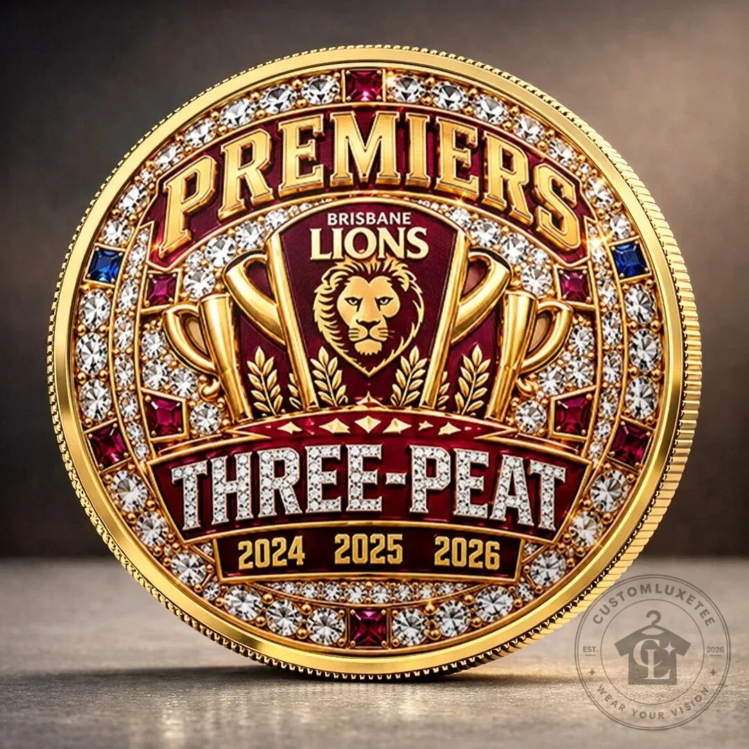 Brisbane Lions Three-Peat Premiers 2024 2025 2026 Commemorative Coin
