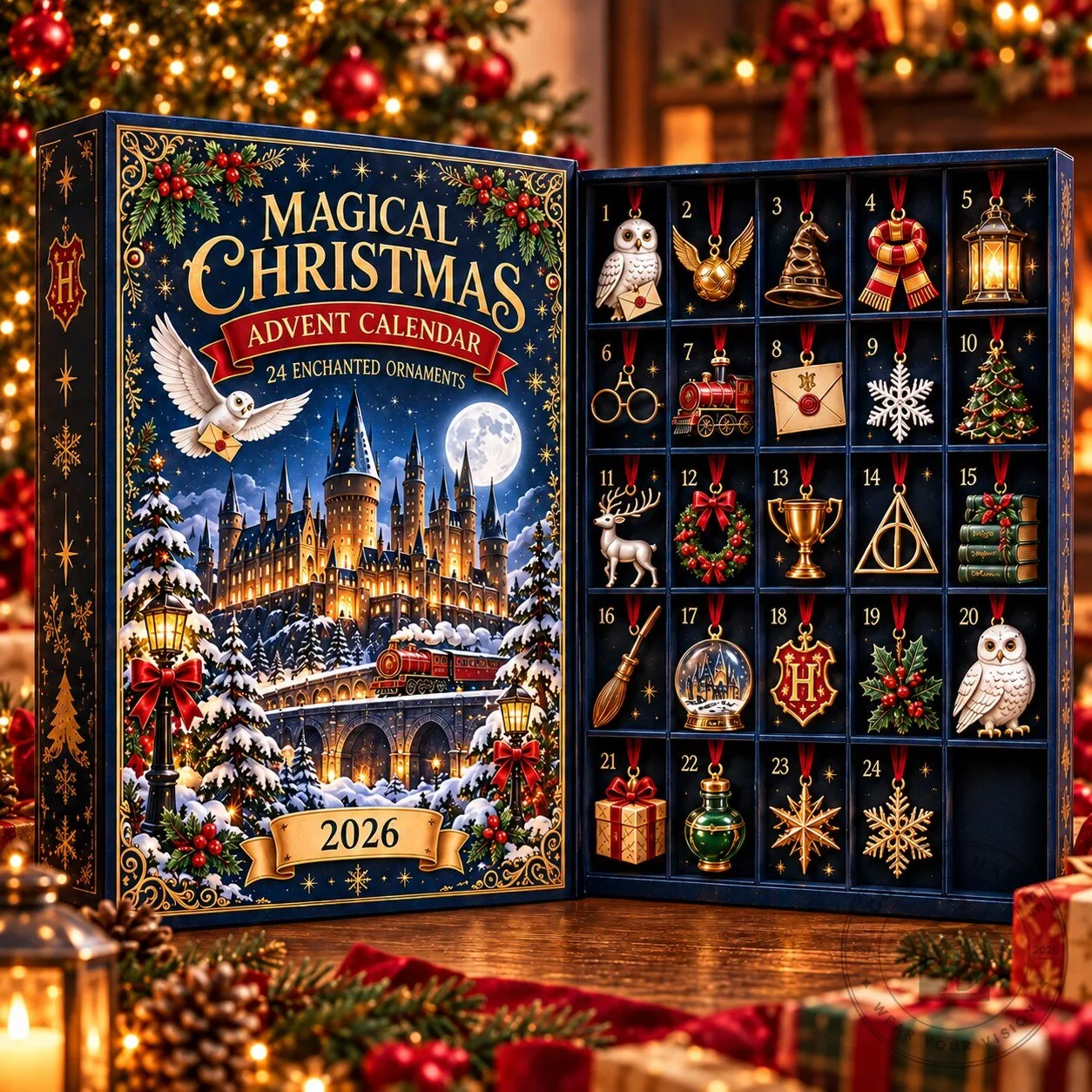 Harry Potter Magical Christmas 2026 Advent Calendar with 24 Enchanted Ornaments