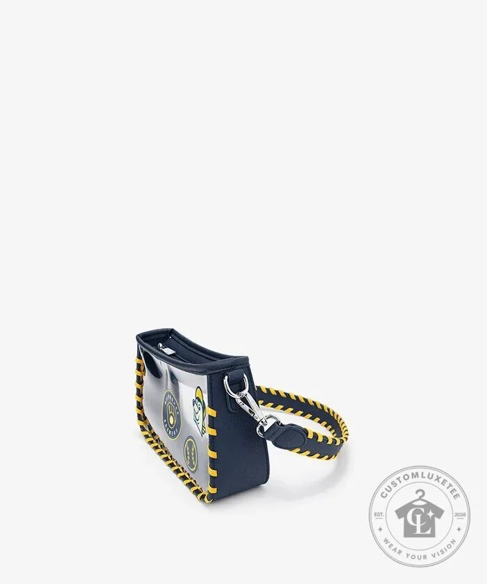 Milwaukee Brewers Baseball Clear Shoulder Bag with Yellow Stitching 15 Milwaukee Brewers Baseball Clear Shoulder Bag with Yellow Stitching