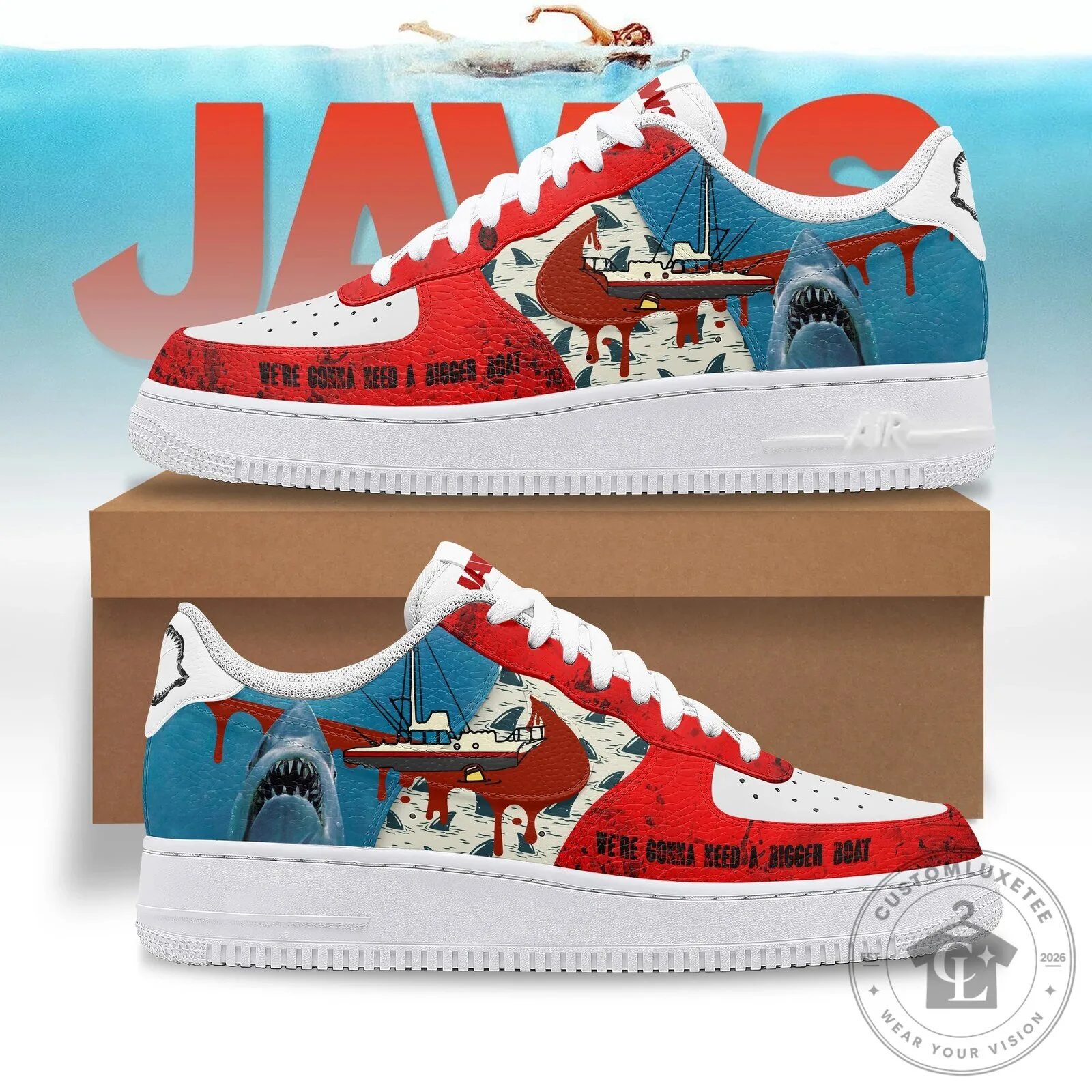 Jaws Movie Poster We're Gonna Need A Bigger Boat Shoes