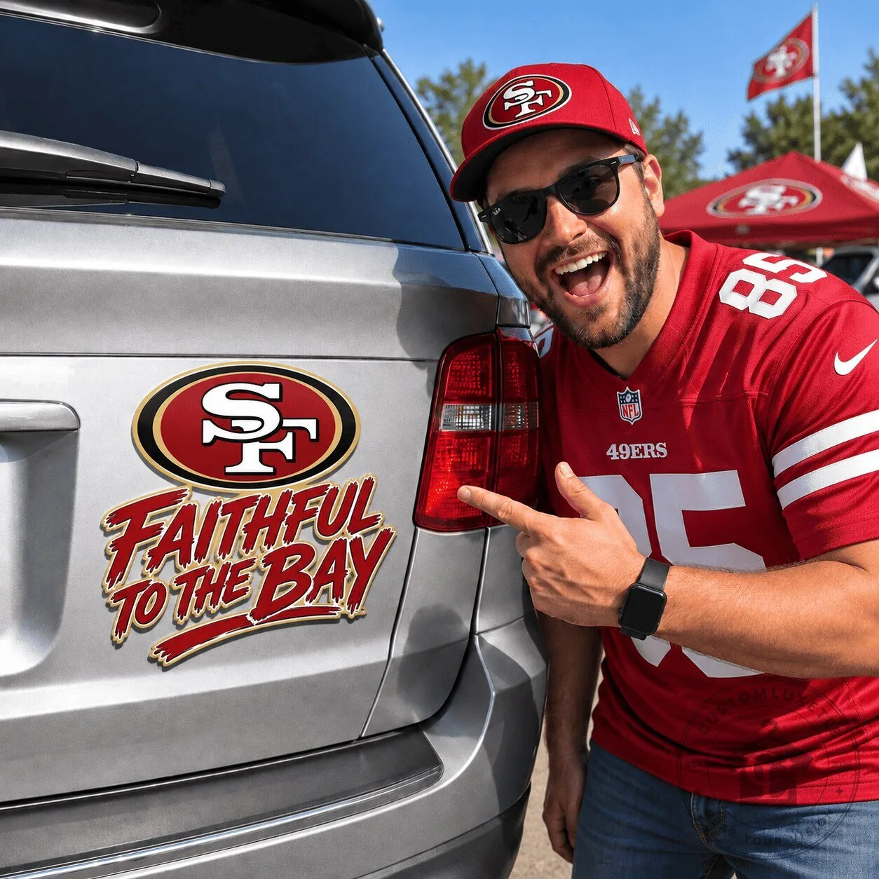 San Francisco 49ers Faithful To The Bay Football Team Car Decal Sticker