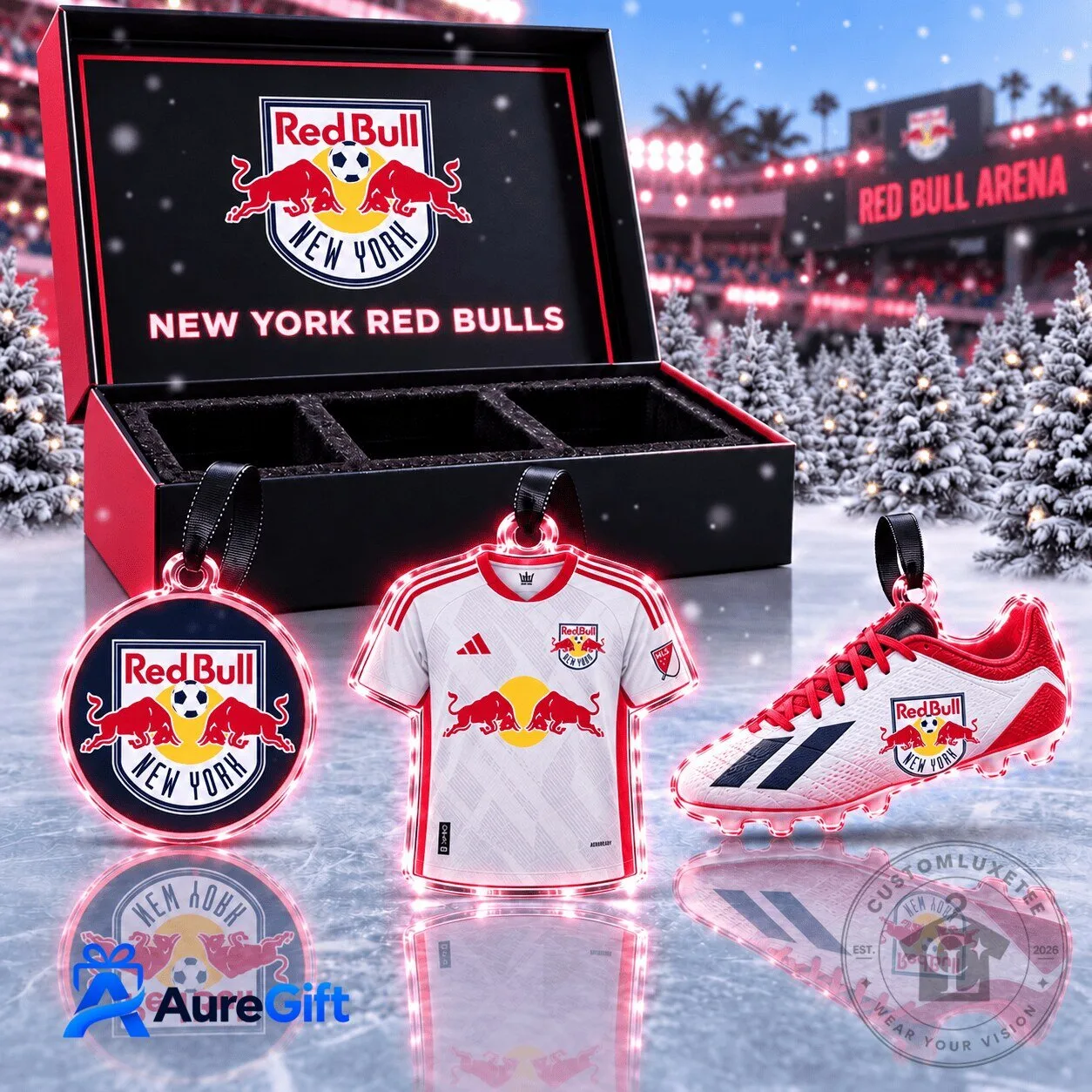 New York Red Bulls Major League Soccer Christmas Ornament Set