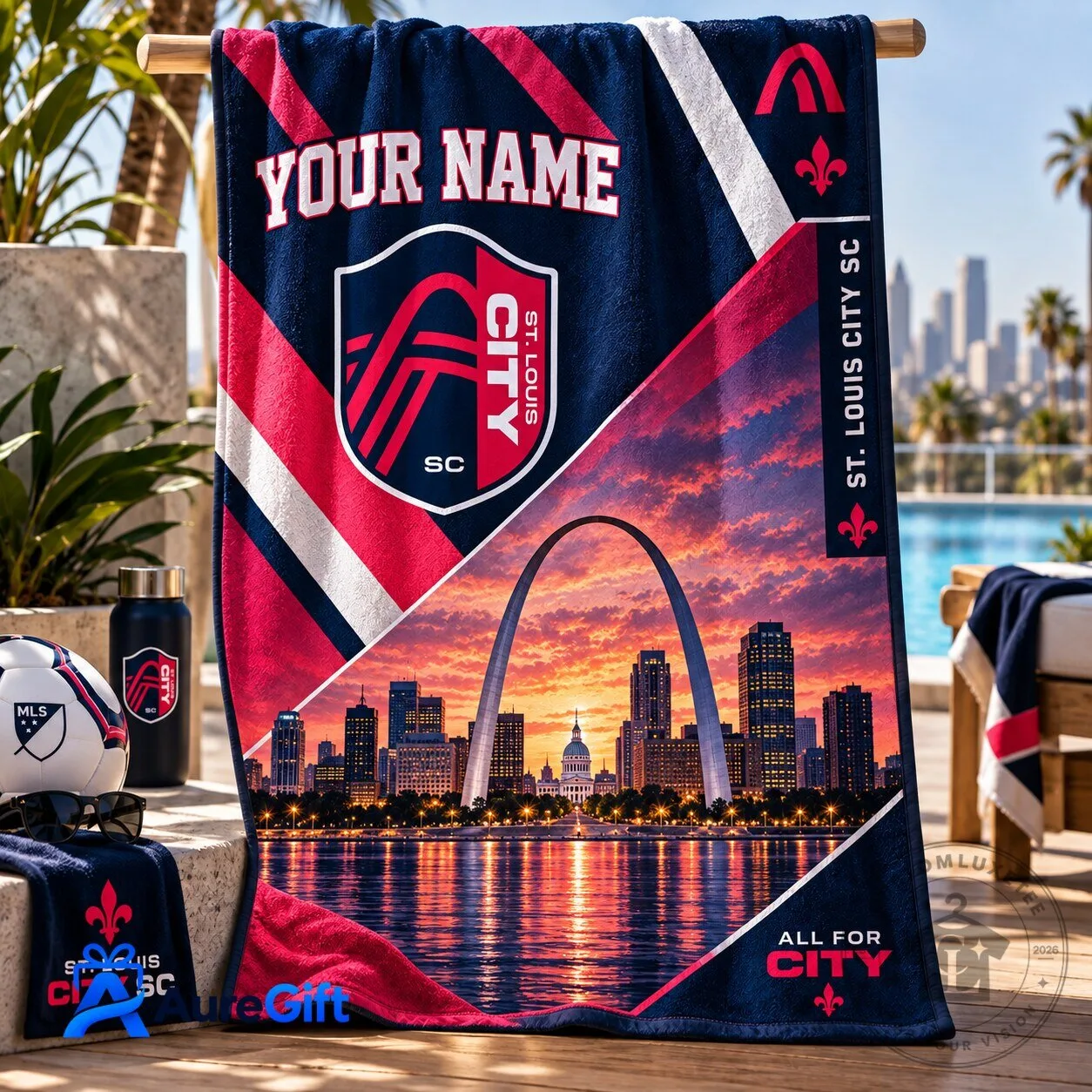 Saint Louis City SC MLS Personalized Beach Towel