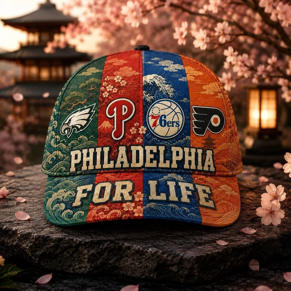 Philadelphia Sports Teams For Life Japanese Wave Art Classic Baseball Cap Hat 17 Philadelphia Sports Teams For Life Japanese Wave Art Classic Baseball Cap Hat