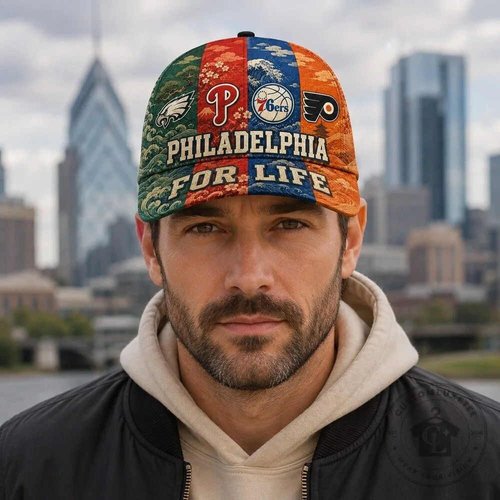 Philadelphia Sports Teams For Life Japanese Wave Art Classic Baseball Cap Hat 18 Philadelphia Sports Teams For Life Japanese Wave Art Classic Baseball Cap Hat
