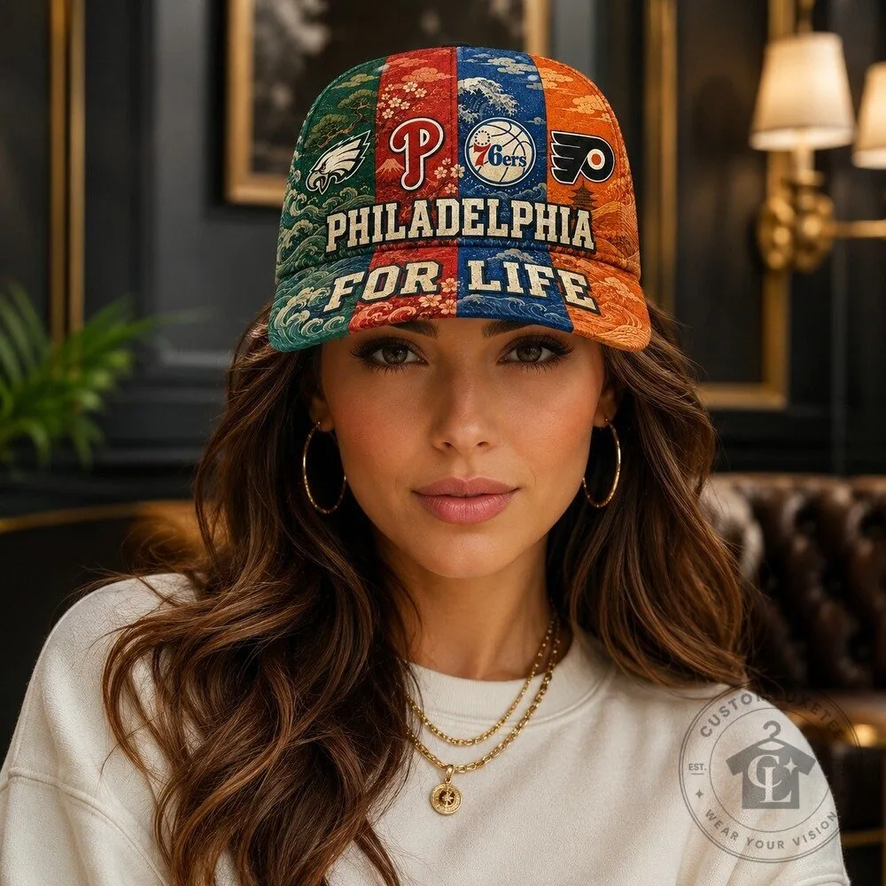 Philadelphia Sports Teams For Life Japanese Wave Art Classic Baseball Cap Hat 19 Philadelphia Sports Teams For Life Japanese Wave Art Classic Baseball Cap Hat