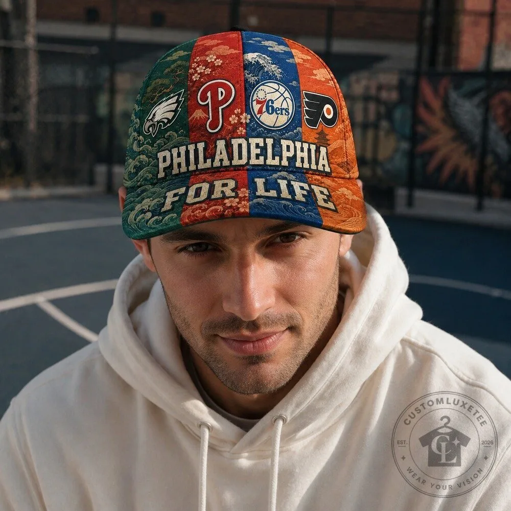 Philadelphia Sports Teams For Life Japanese Wave Art Classic Baseball Cap Hat 20 Philadelphia Sports Teams For Life Japanese Wave Art Classic Baseball Cap Hat
