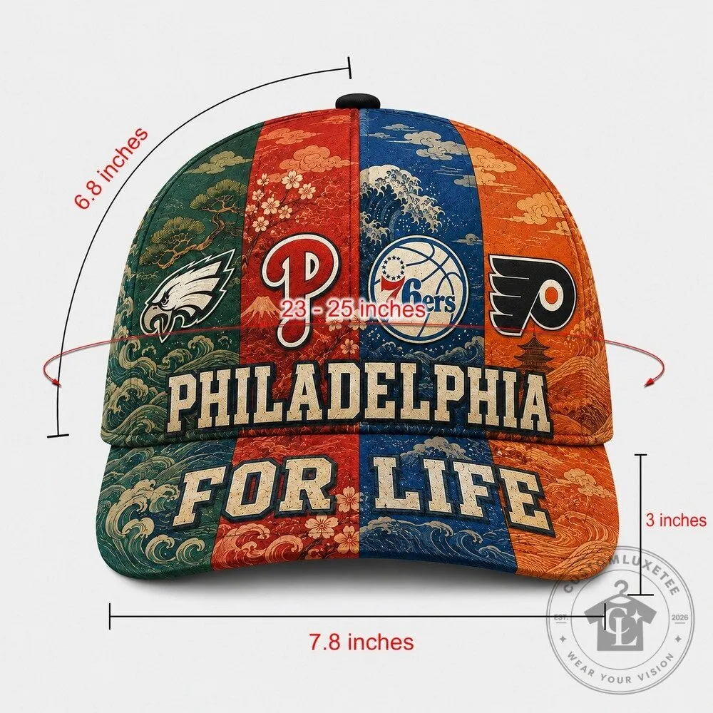 Philadelphia Sports Teams For Life Japanese Wave Art Classic Baseball Cap Hat 21 Philadelphia Sports Teams For Life Japanese Wave Art Classic Baseball Cap Hat
