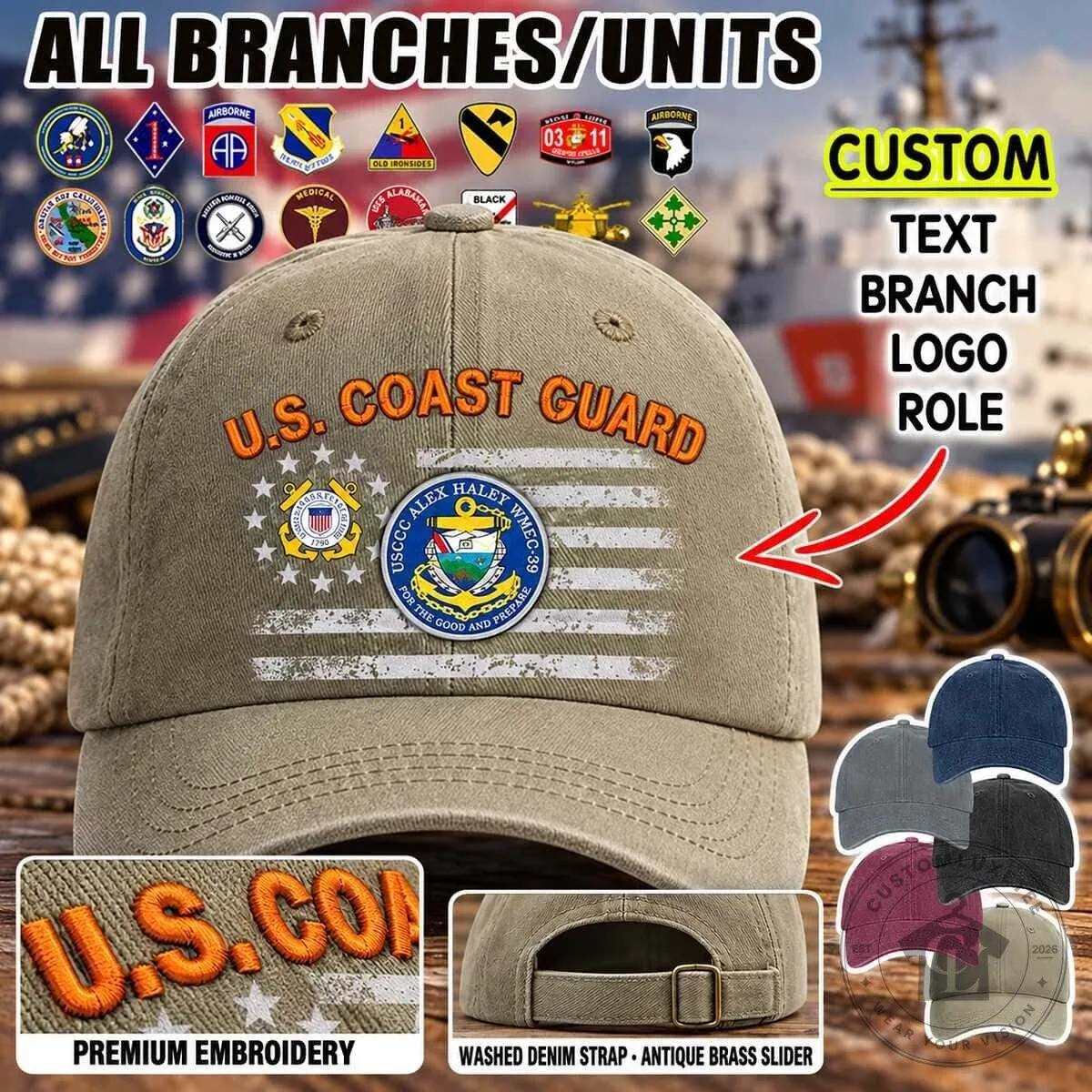 United States Army 1st Cavalry Division Embroidered Washed Denim Baseball Cap 16 United States Army 1st Cavalry Division Embroidered Washed Denim Baseball Cap