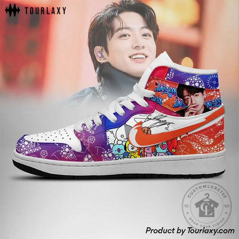 Jung Kook BTS K-Pop Band Fan Art Custom Printed High-Top Sneakers 8 Jung Kook BTS K-Pop Band Fan Art Custom Printed High-Top Sneakers