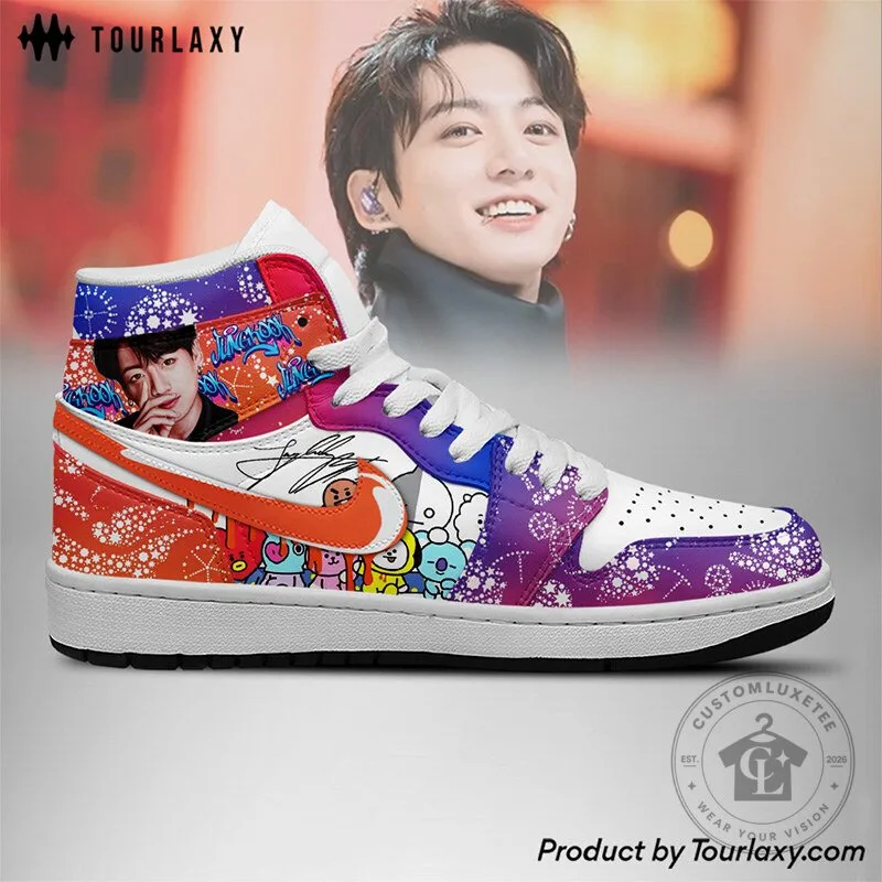 Jung Kook BTS K-Pop Band Fan Art Custom Printed High-Top Sneakers 9 Jung Kook BTS K-Pop Band Fan Art Custom Printed High-Top Sneakers