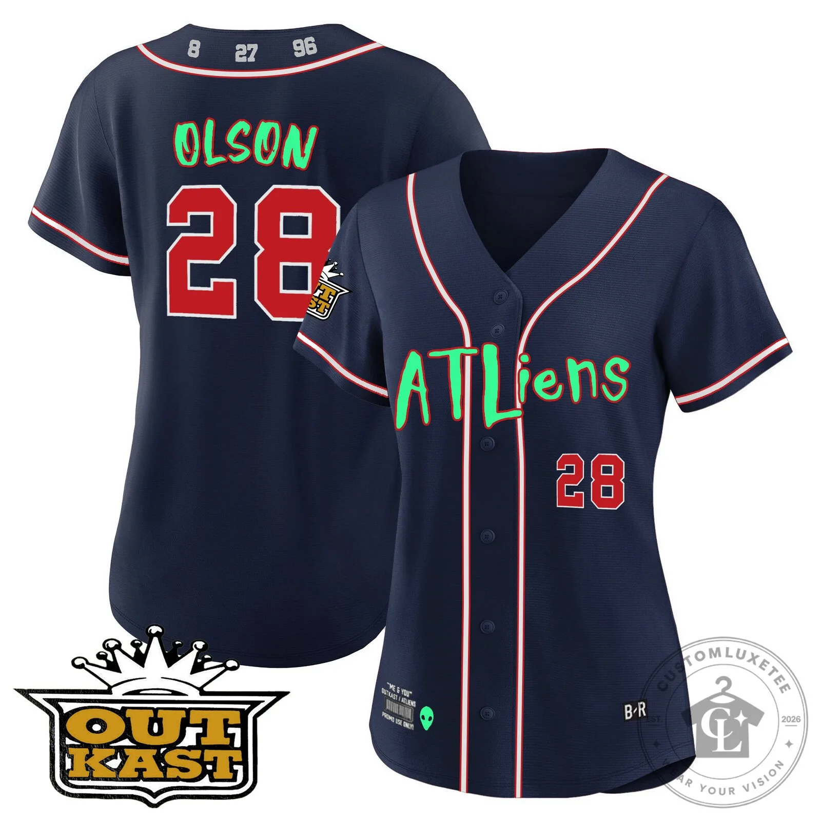 Ronald Acuña Jr. Atlanta Braves Atliens Baseball Jersey 82 Ronald Acuña Jr. Atlanta Braves Atliens Baseball Jersey