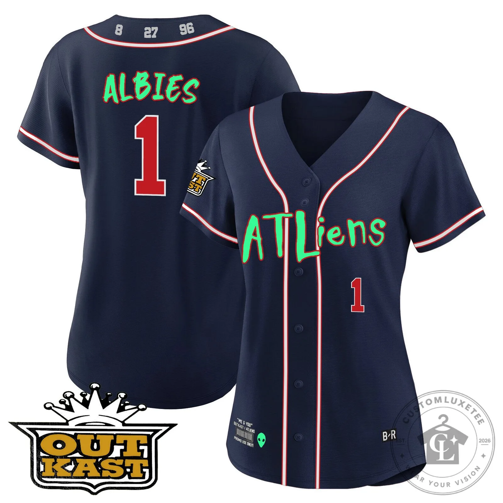 Ronald Acuña Jr. Atlanta Braves Atliens Baseball Jersey 83 Ronald Acuña Jr. Atlanta Braves Atliens Baseball Jersey