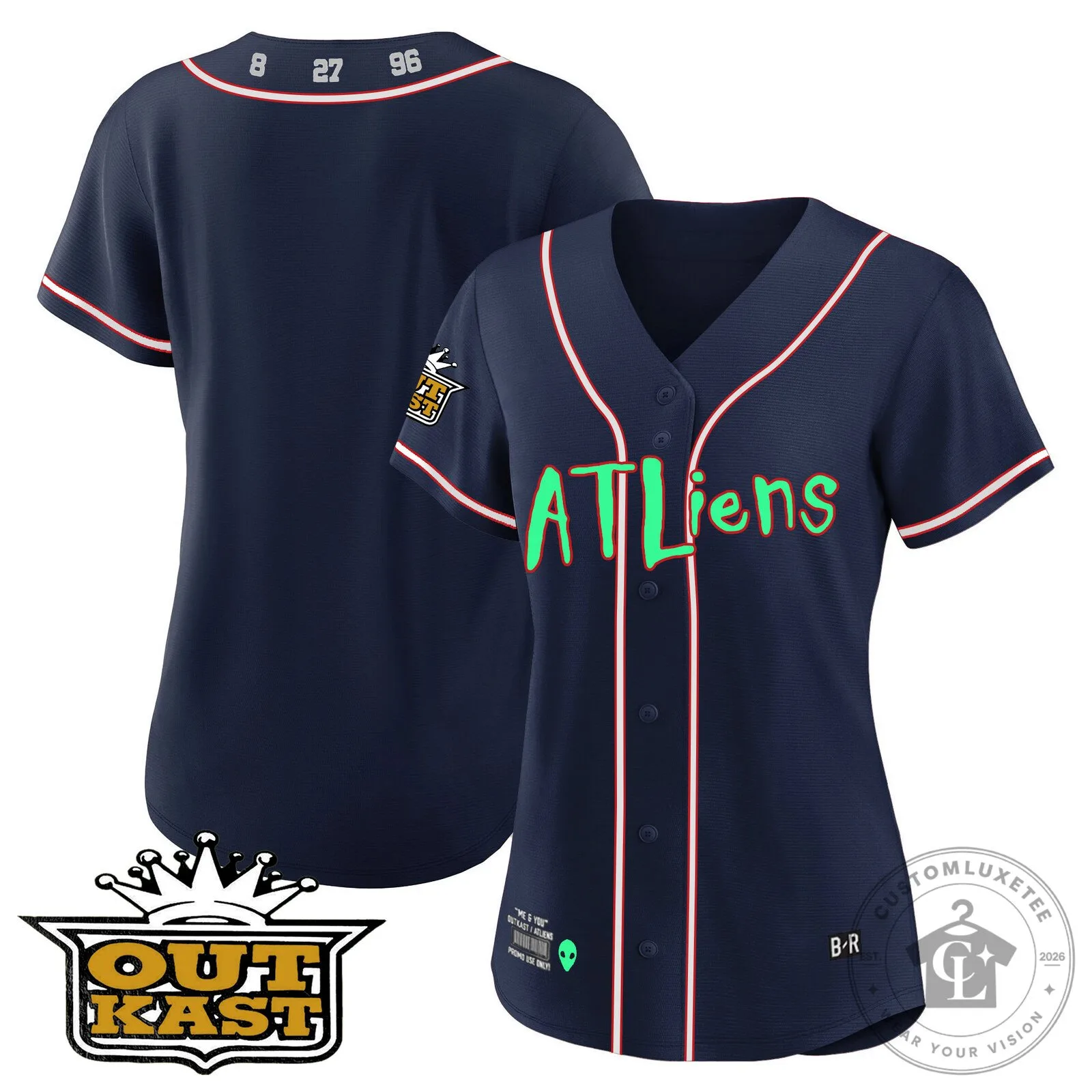 Ronald Acuña Jr. Atlanta Braves Atliens Baseball Jersey 84 Ronald Acuña Jr. Atlanta Braves Atliens Baseball Jersey