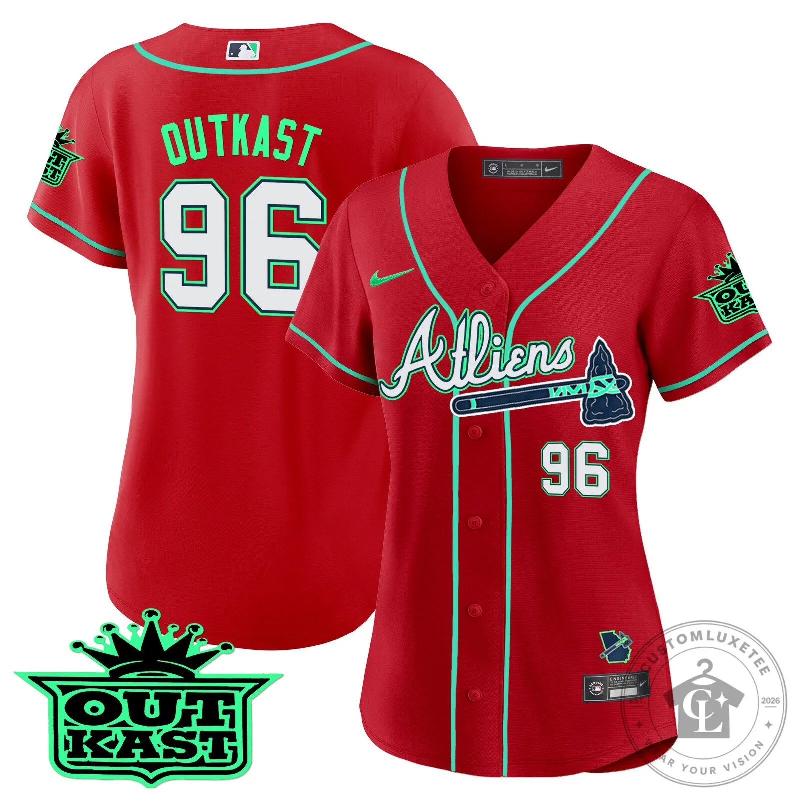 Ronald Acuña Jr. Atlanta Braves Atliens Baseball Jersey 86 Ronald Acuña Jr. Atlanta Braves Atliens Baseball Jersey
