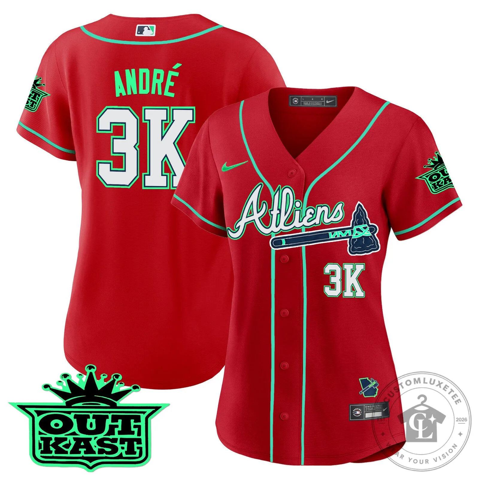 Ronald Acuña Jr. Atlanta Braves Atliens Baseball Jersey 87 Ronald Acuña Jr. Atlanta Braves Atliens Baseball Jersey