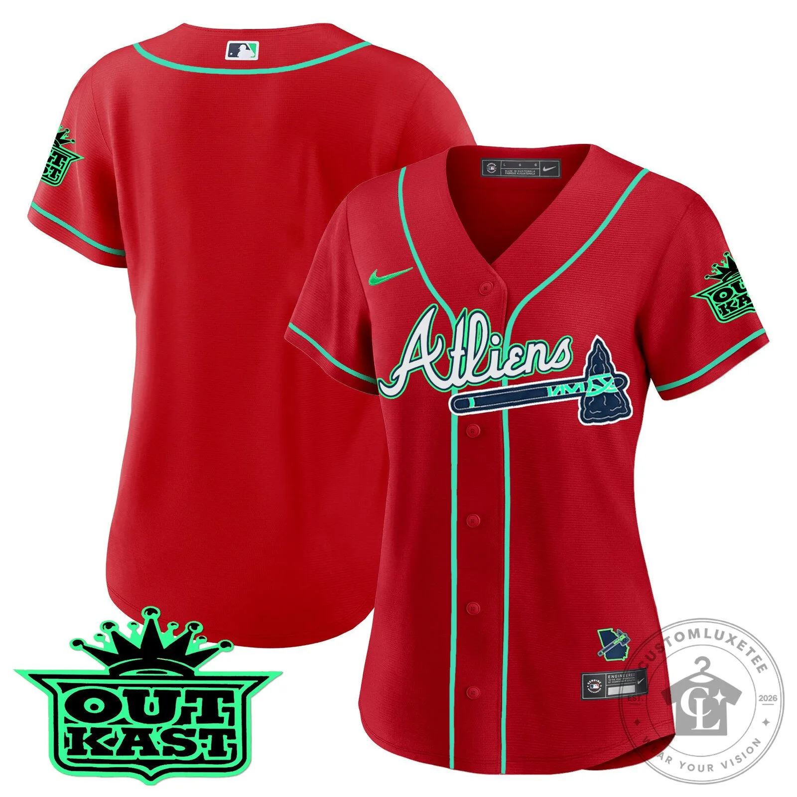 Ronald Acuña Jr. Atlanta Braves Atliens Baseball Jersey 93 Ronald Acuña Jr. Atlanta Braves Atliens Baseball Jersey