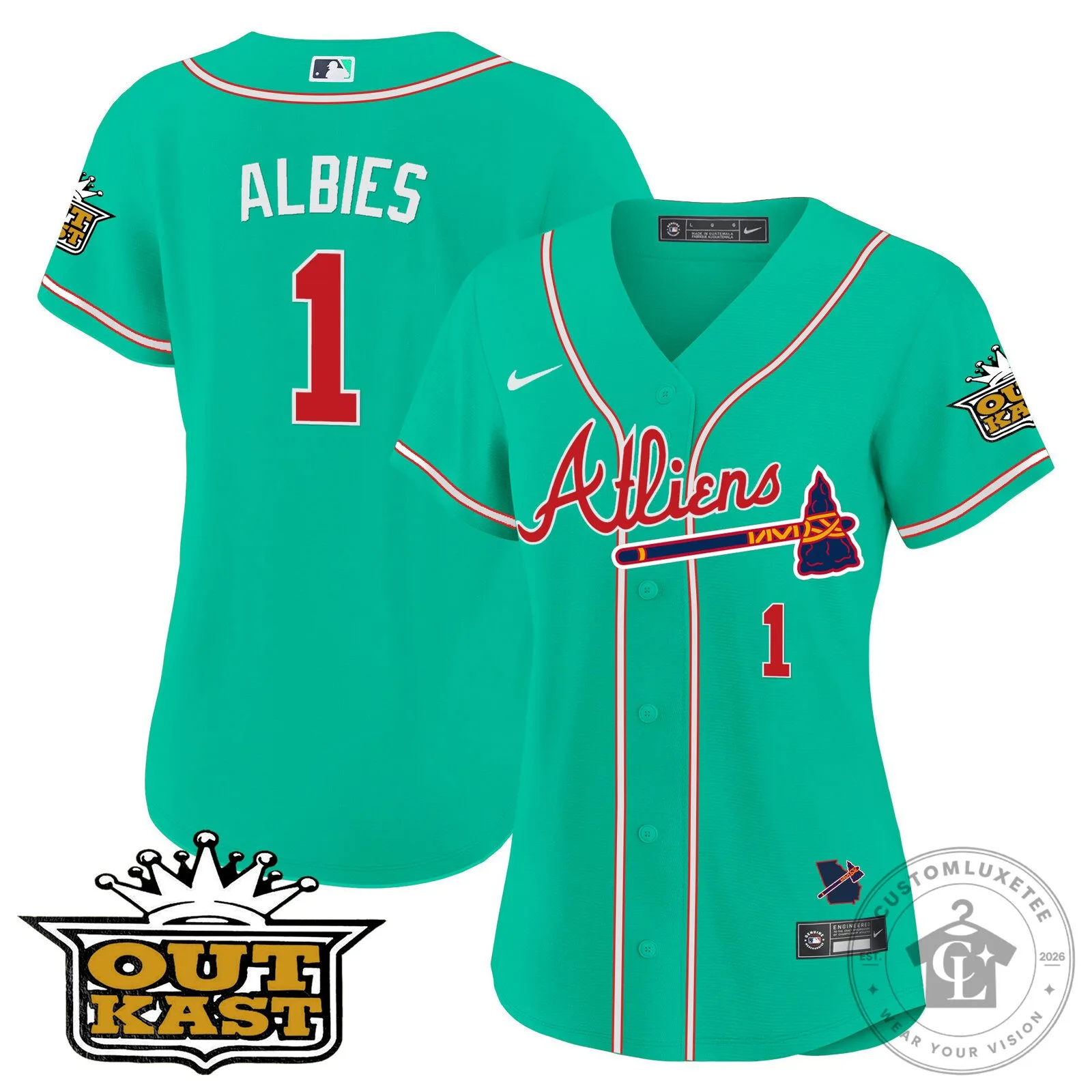Ronald Acuña Jr. Atlanta Braves Atliens Baseball Jersey 101 Ronald Acuña Jr. Atlanta Braves Atliens Baseball Jersey