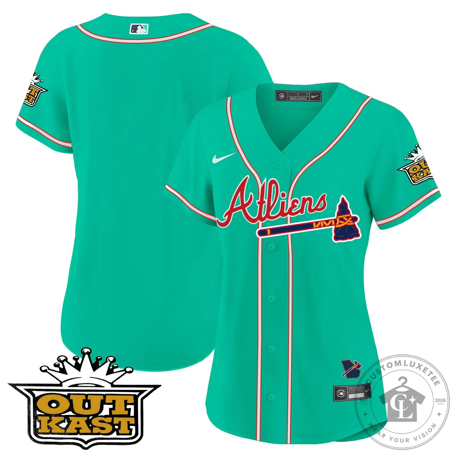 Ronald Acuña Jr. Atlanta Braves Atliens Baseball Jersey 102 Ronald Acuña Jr. Atlanta Braves Atliens Baseball Jersey