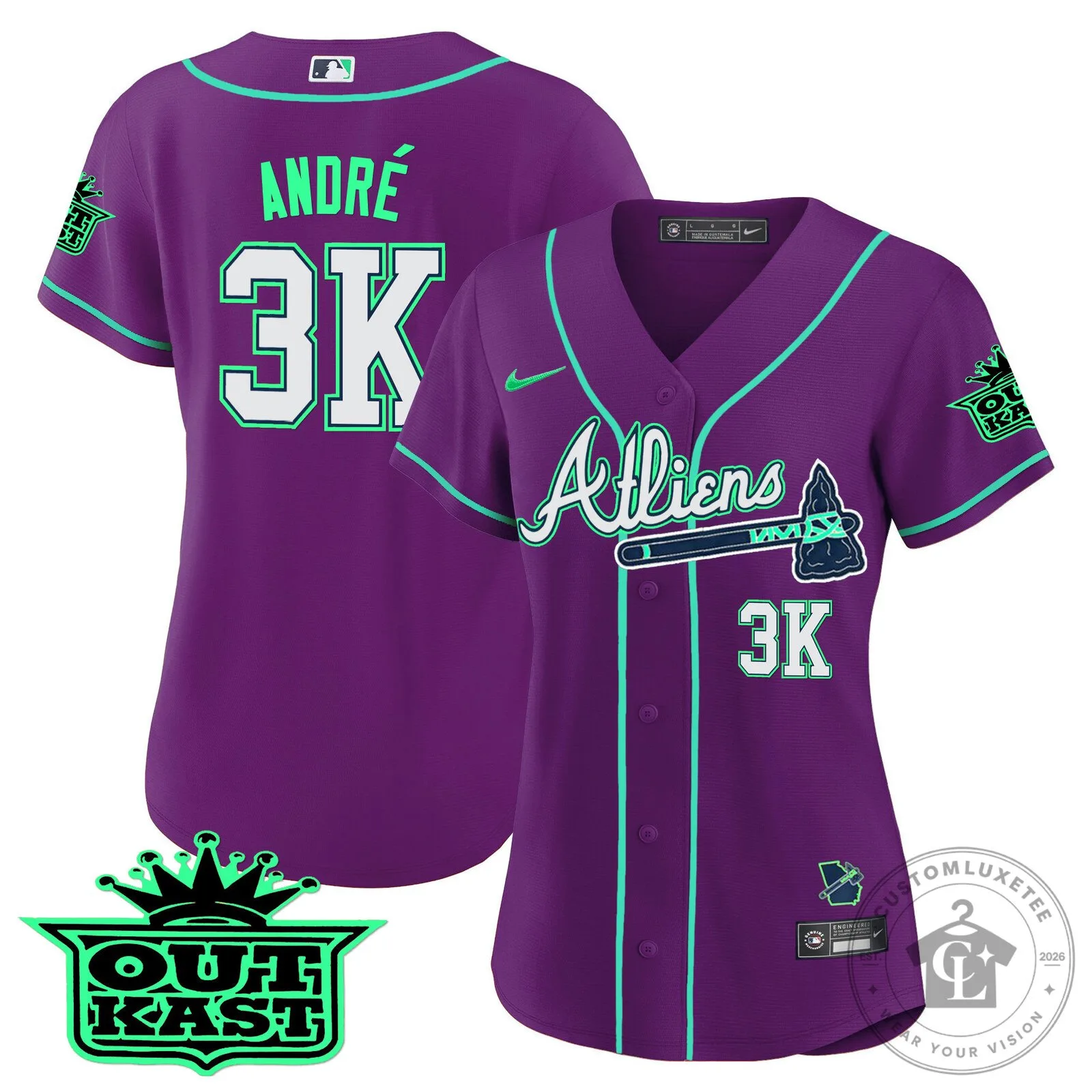 Ronald Acuña Jr. Atlanta Braves Atliens Baseball Jersey 105 Ronald Acuña Jr. Atlanta Braves Atliens Baseball Jersey