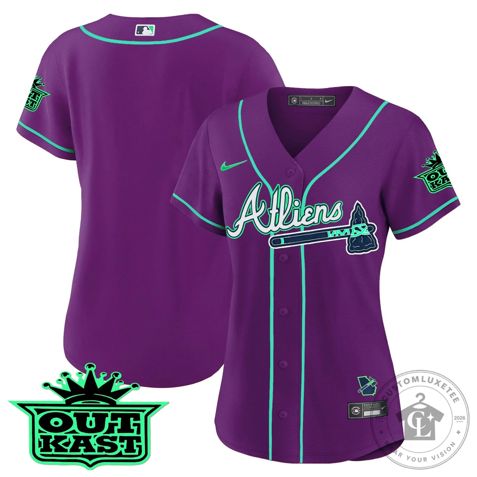 Ronald Acuña Jr. Atlanta Braves Atliens Baseball Jersey 111 Ronald Acuña Jr. Atlanta Braves Atliens Baseball Jersey