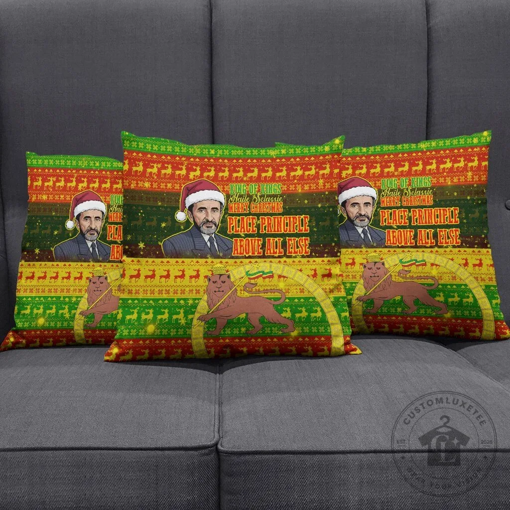 Haile Selassie Christmas King Of Kings Lion Of Judah Holiday Pillow Cover 7 Haile Selassie Christmas King Of Kings Lion Of Judah Holiday Pillow Cover
