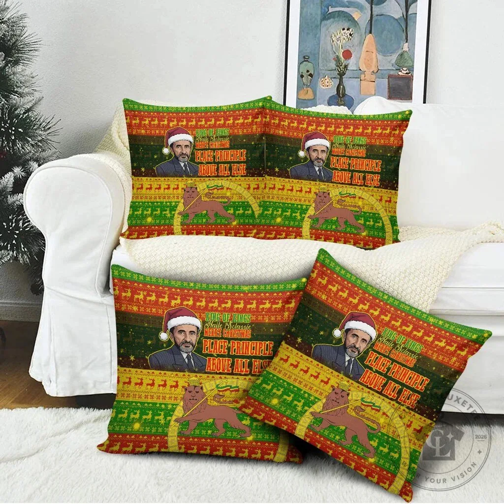 Haile Selassie Christmas King Of Kings Lion Of Judah Holiday Pillow Cover 8 Haile Selassie Christmas King Of Kings Lion Of Judah Holiday Pillow Cover