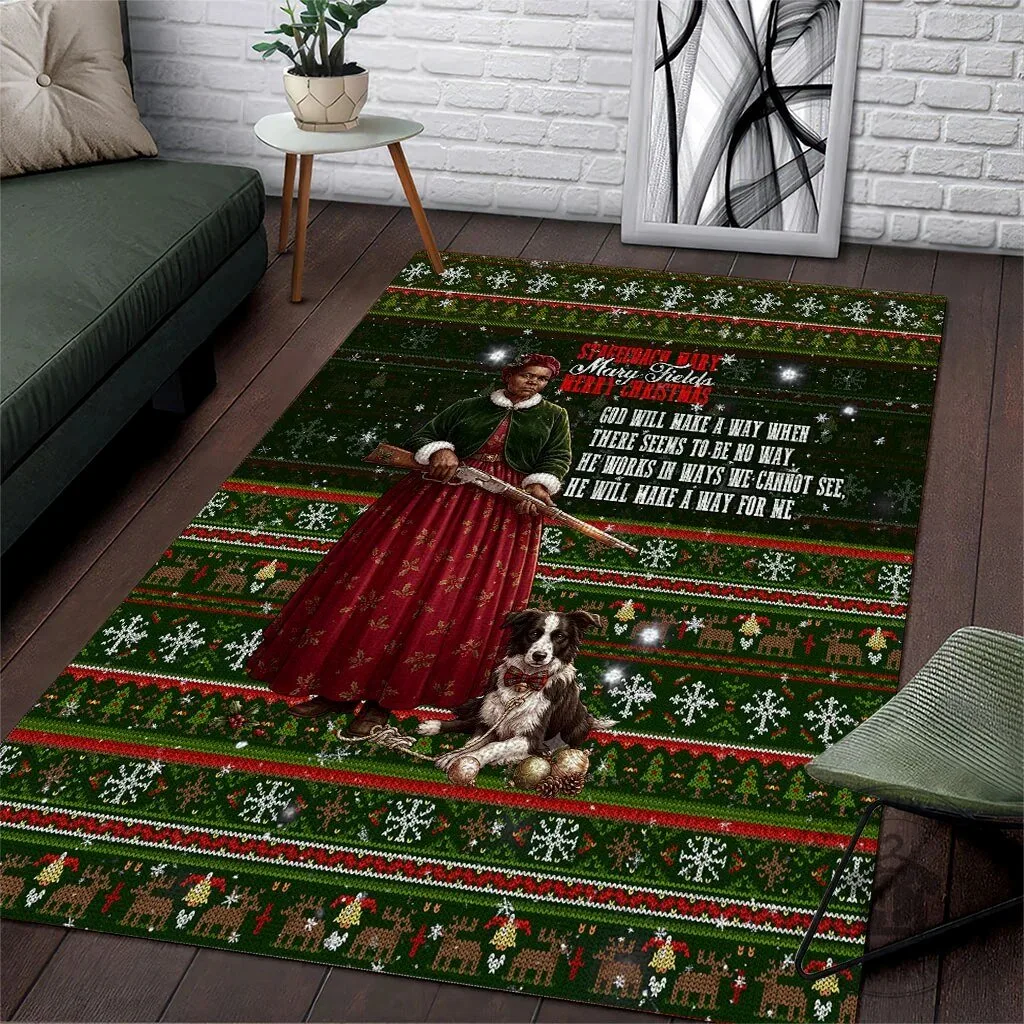 Stagecoach Mary Fields Christmas Holiday Ugly Sweater Area Rug