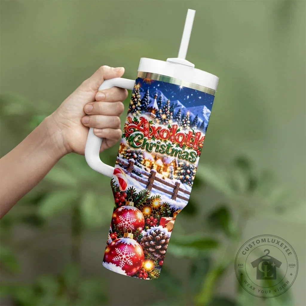Adorable Winter Wonderland Axolotl Holiday Tumbler with Handle for Christmas 12 Adorable Winter Wonderland Axolotl Holiday Tumbler with Handle for Christmas