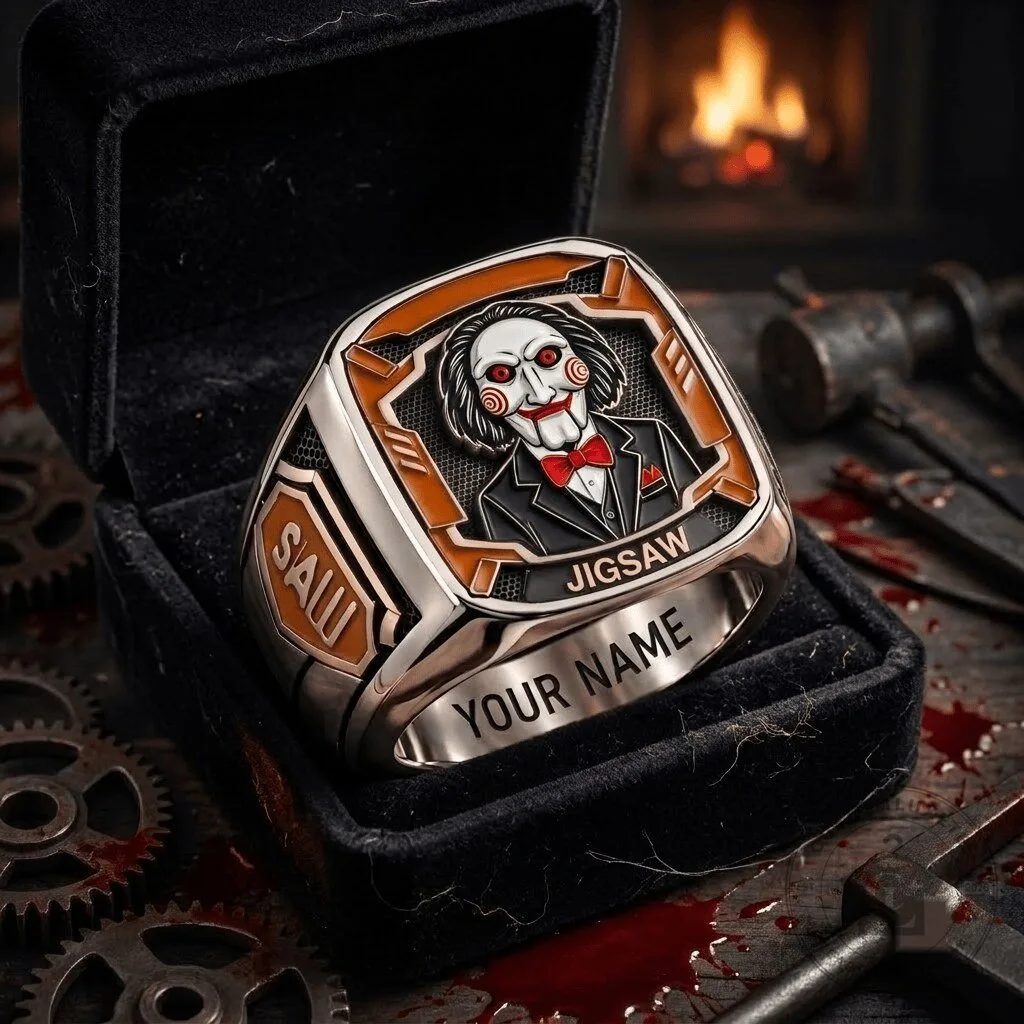 Jigsaw Saw Billy the Puppet Horror Movie Fan Ring