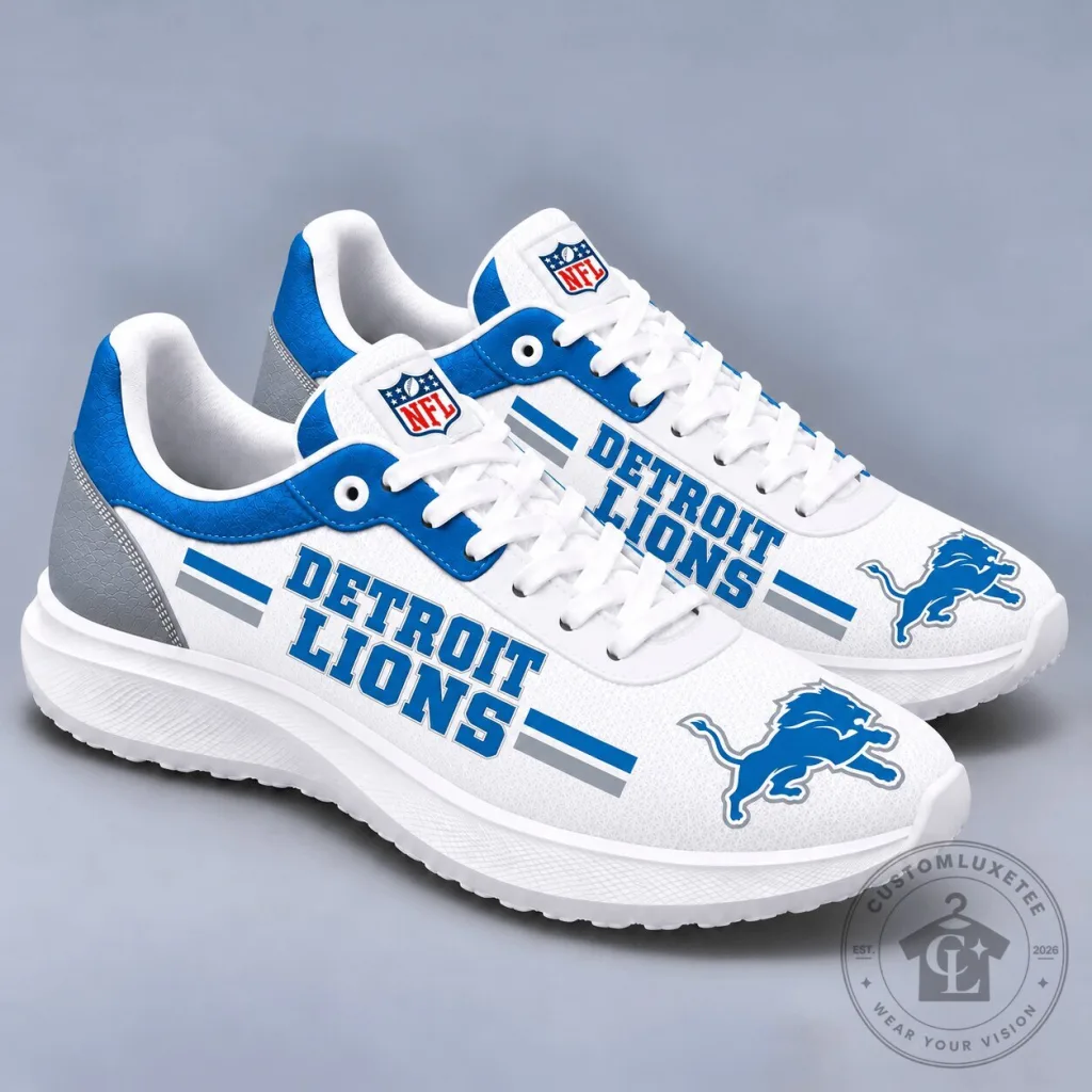 Detroit Lions NFL Varsity Stripe Sport Sneakers Detroit Lions NFL Varsity Stripe Sport Sneakers
