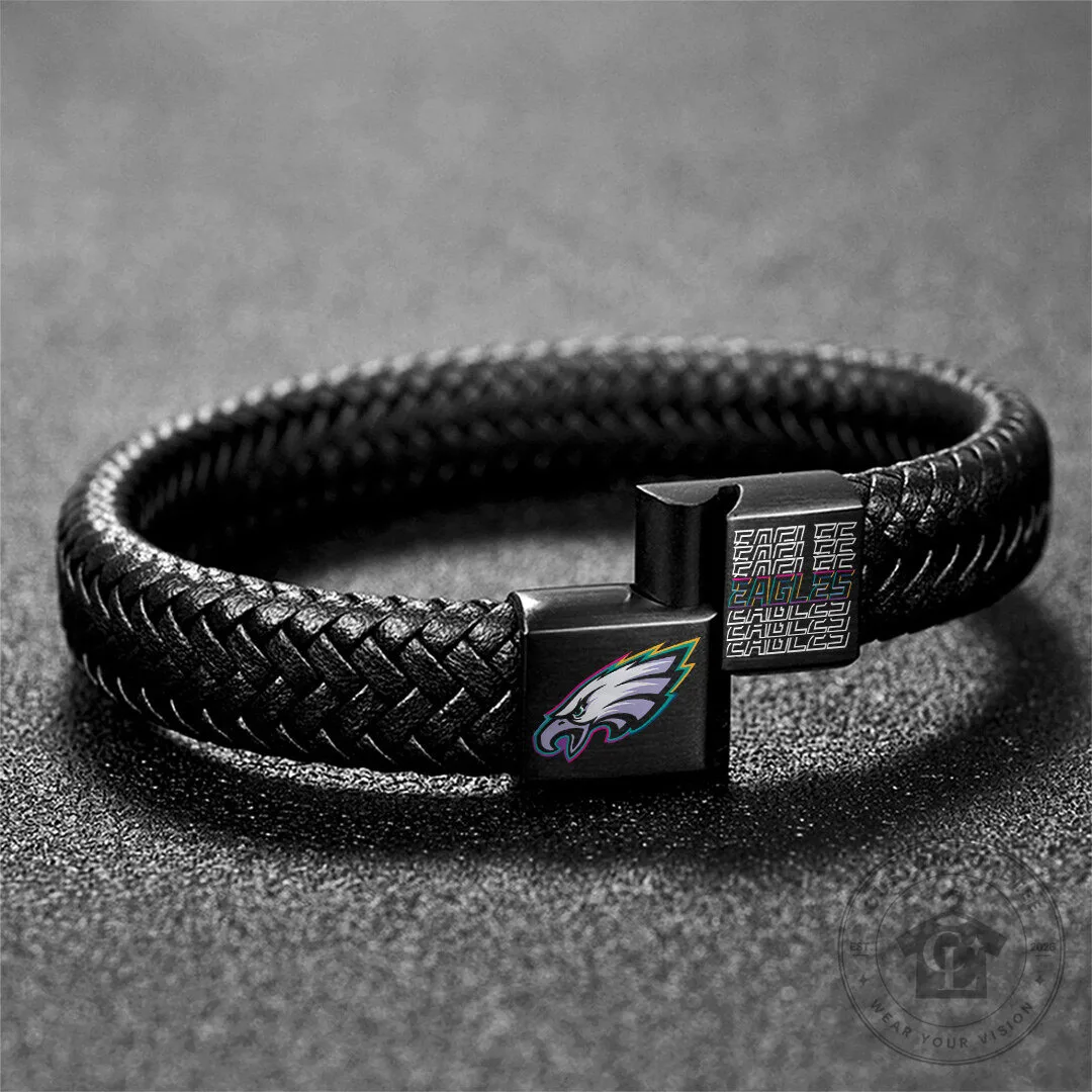 Philadelphia Eagles Crucial Catch 2025 Braided Leather Bracelet