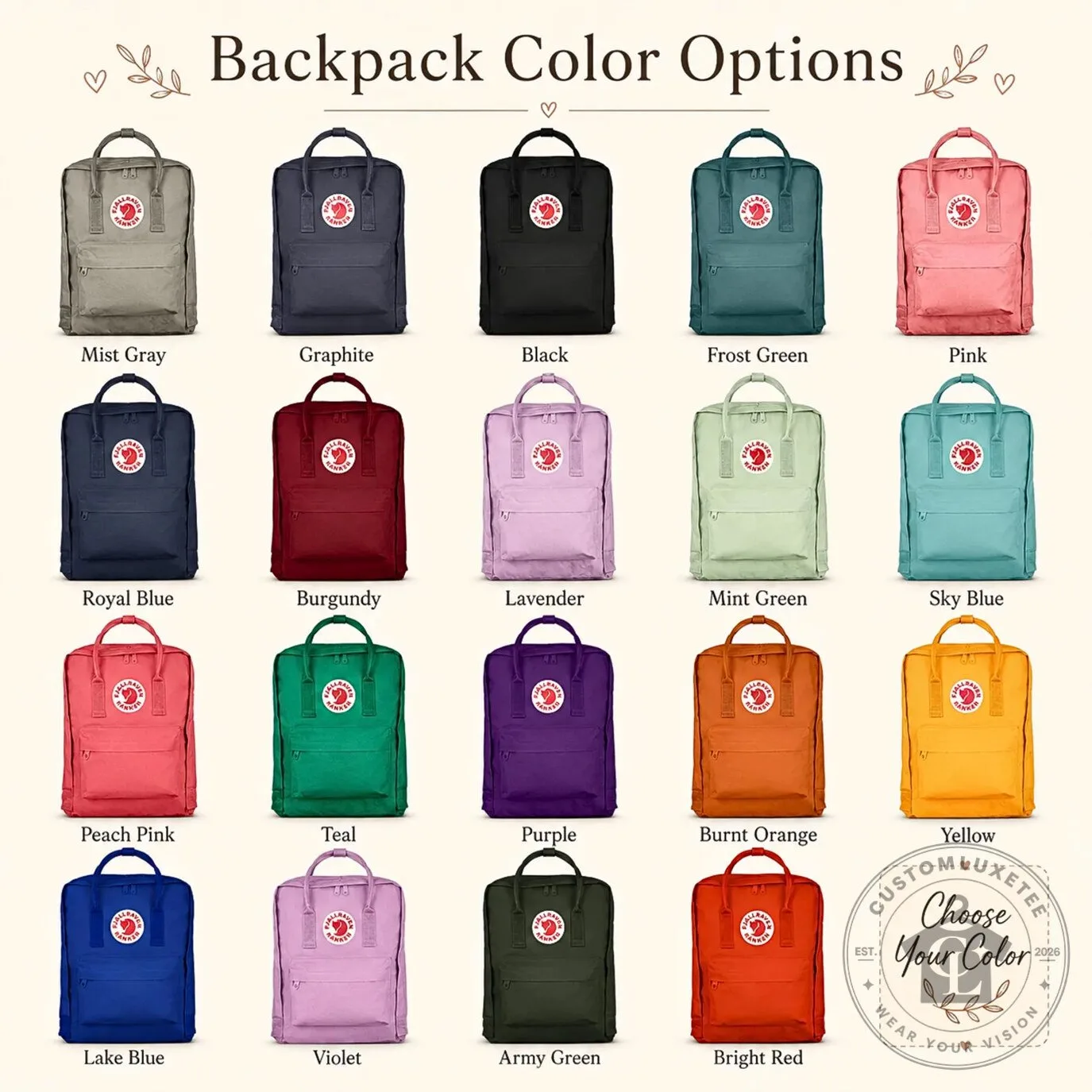 Hello Kitty Embroidered Fjallraven Kanken Backpack with Custom Name 10 Hello Kitty Embroidered Fjallraven Kanken Backpack with Custom Name
