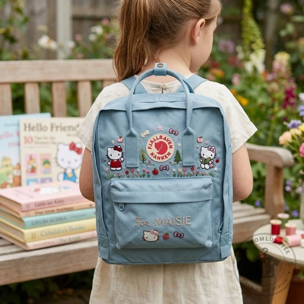 Hello Kitty Embroidered Fjallraven Kanken Backpack with Custom Name 11 Hello Kitty Embroidered Fjallraven Kanken Backpack with Custom Name