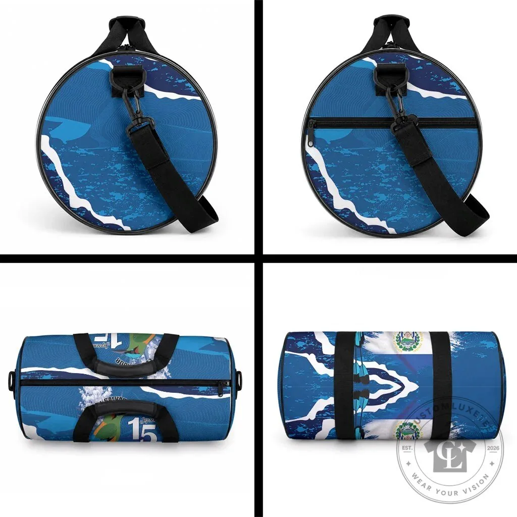 El Salvador Independence Day Turquoise-Browed Motmot Bird Duffle Bag 11 El Salvador Independence Day Turquoise-Browed Motmot Bird Duffle Bag