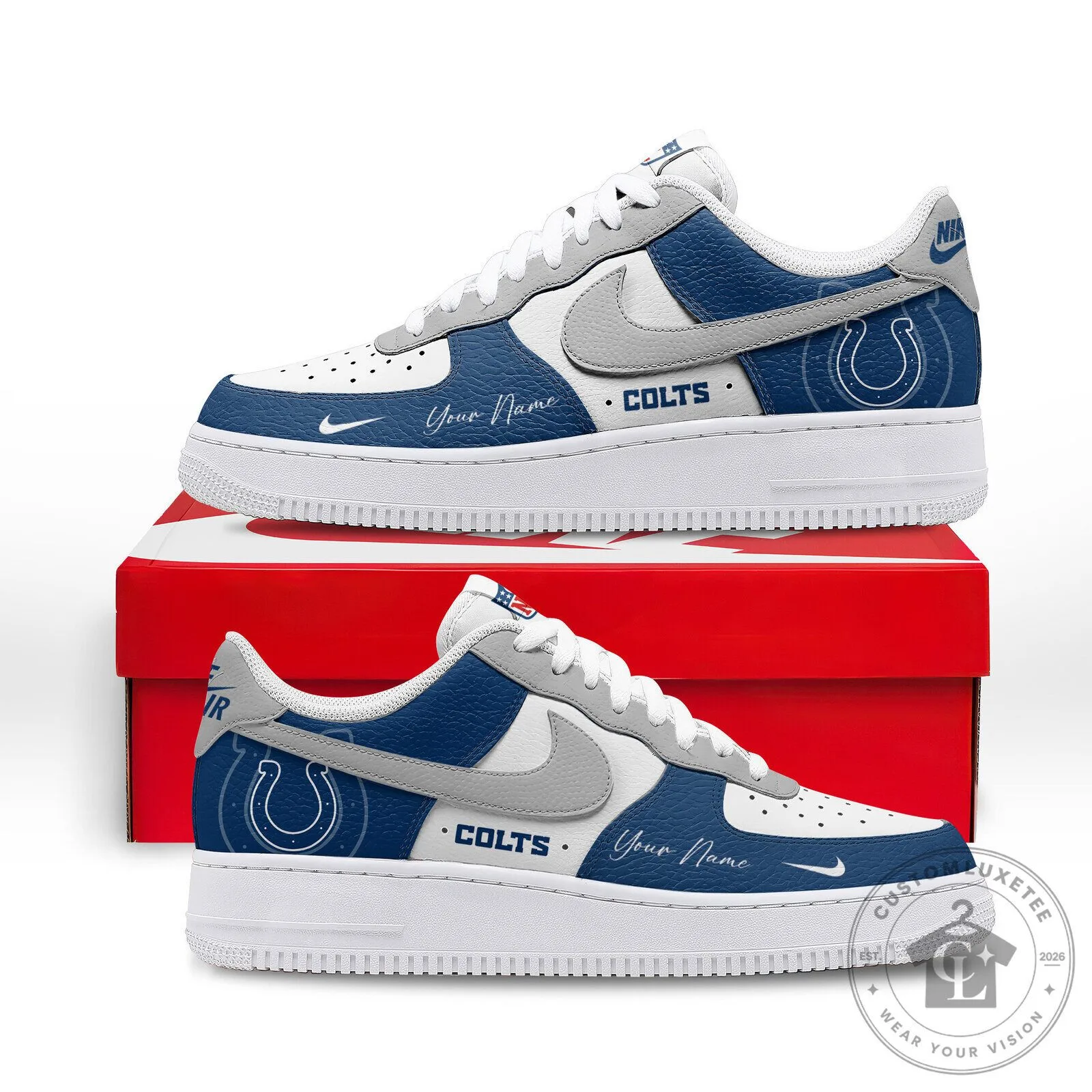 Indianapolis Colts Custom Name Victory Pride Air Force 1 Style Shoes