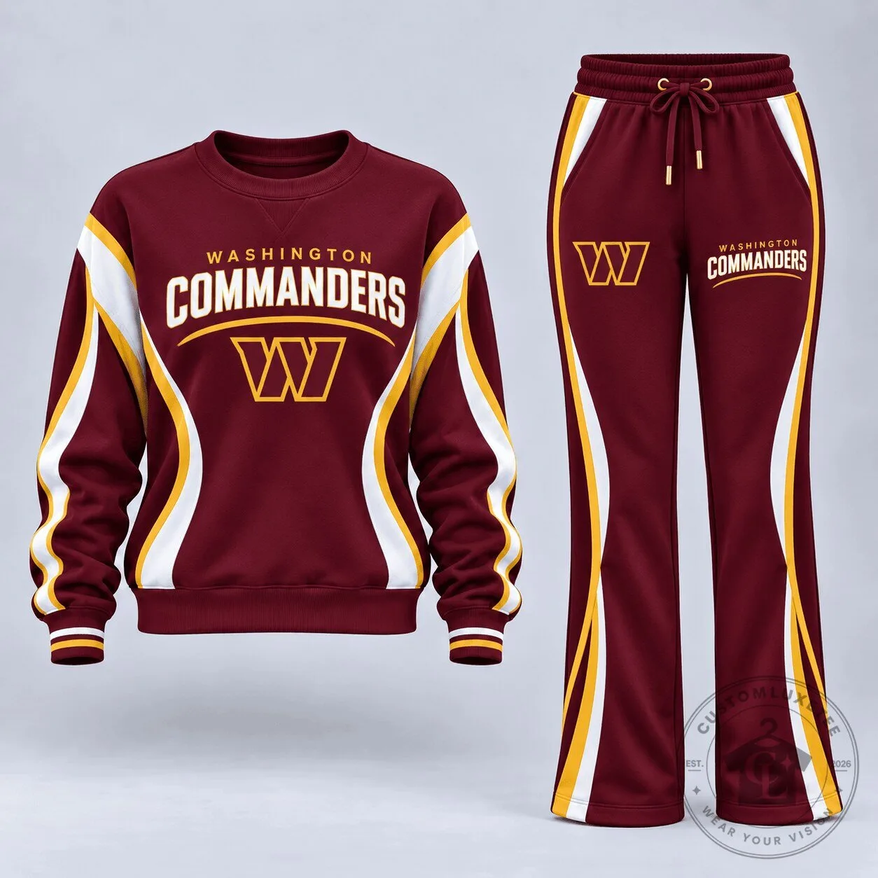 Washington Commanders Football Team Maroon Sweatshirt and Sweatpants Set