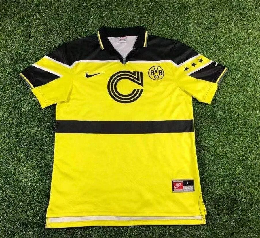 Borussia Dortmund 1996-1997 Home Retro Football Club Soccer Jersey