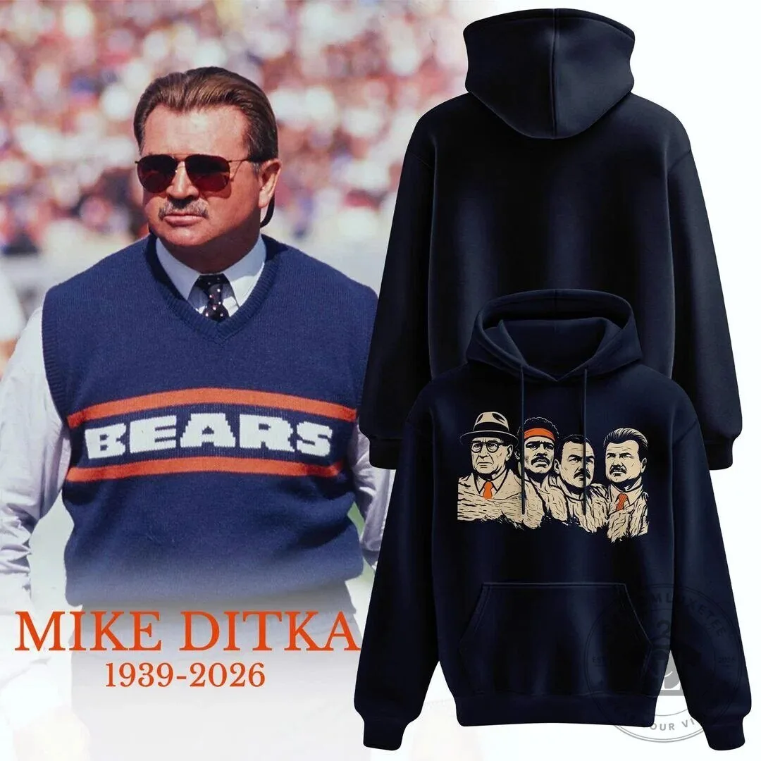 Mike Ditka Chicago Bears Football Legend Tribute Graphic Hoodie